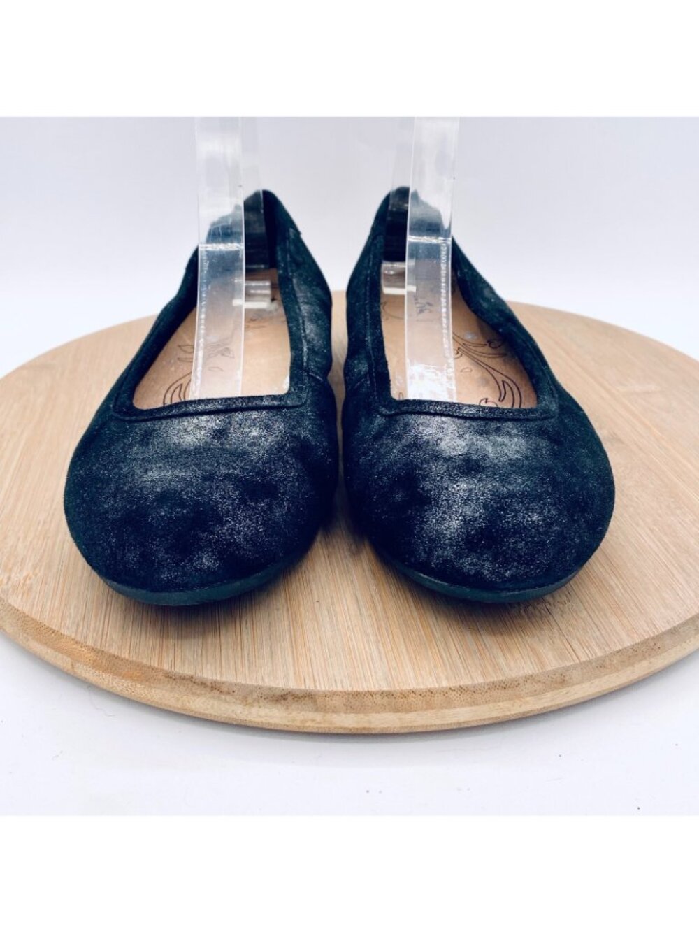 Taos Shoes Womens 8 Black Leather Tie Dye Comfort Ballet Flats - Picture 3 of 11